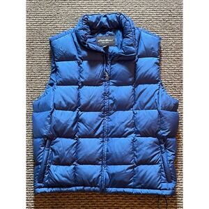 Eddie Bauer EB700 Goose Down Puffer Vest Men's XL Blue Full Zip Insulated